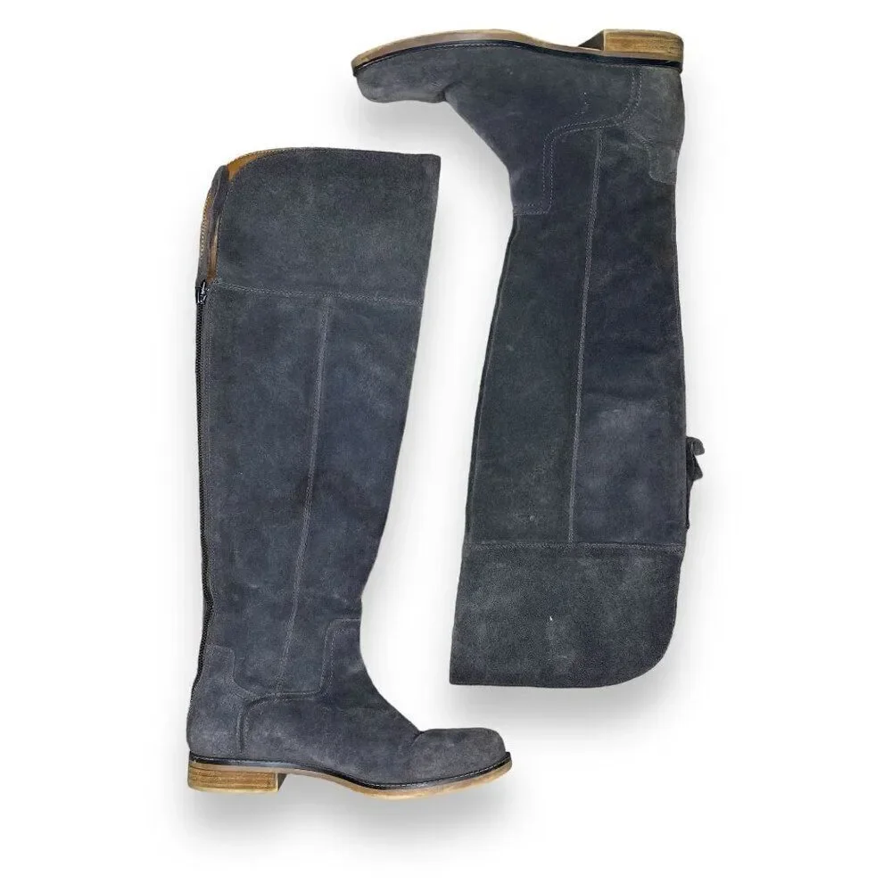Franco Sarto Tall Gray Carlisle Suede Boots Size 7.5